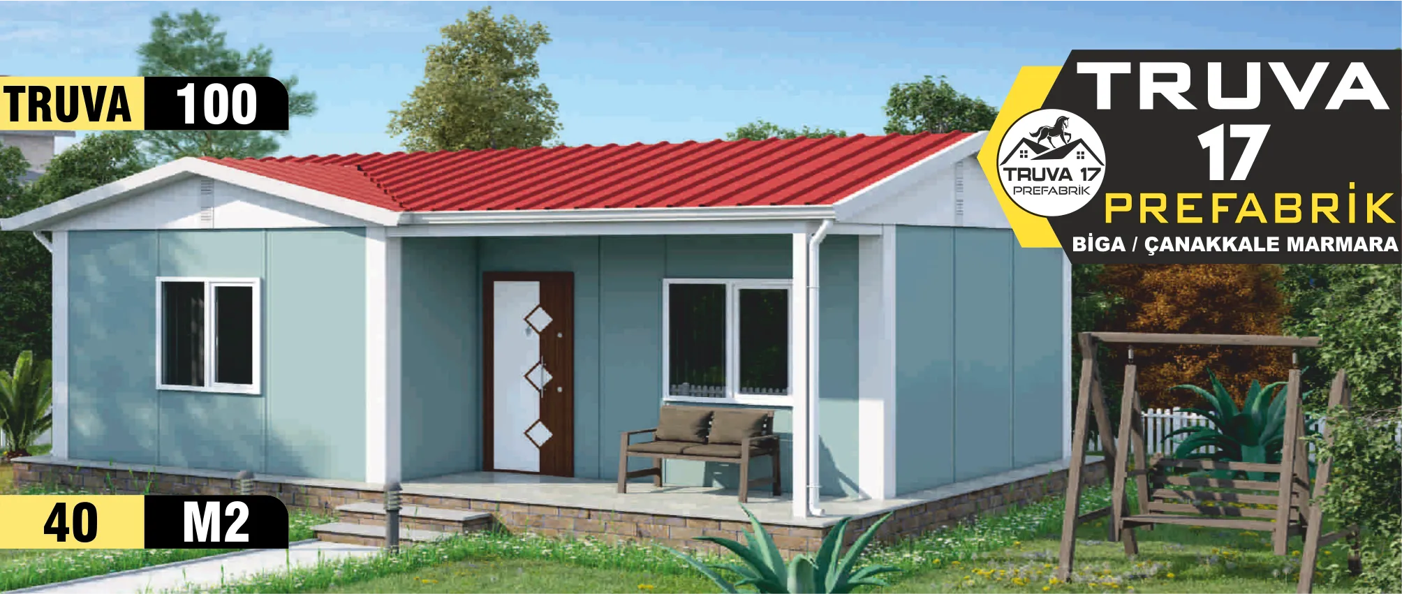 100 - 40m² Tek Katlı Prefabrik Ev