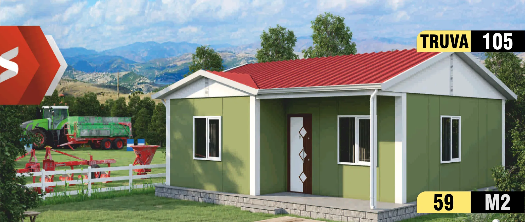 105 - 59m² Tek Katlı Prefabrik Ev