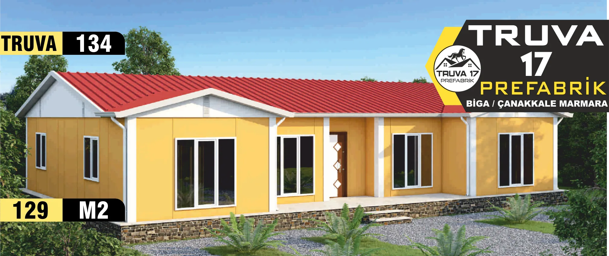 134 - 129m² Tek Katlı Prefabrik Ev