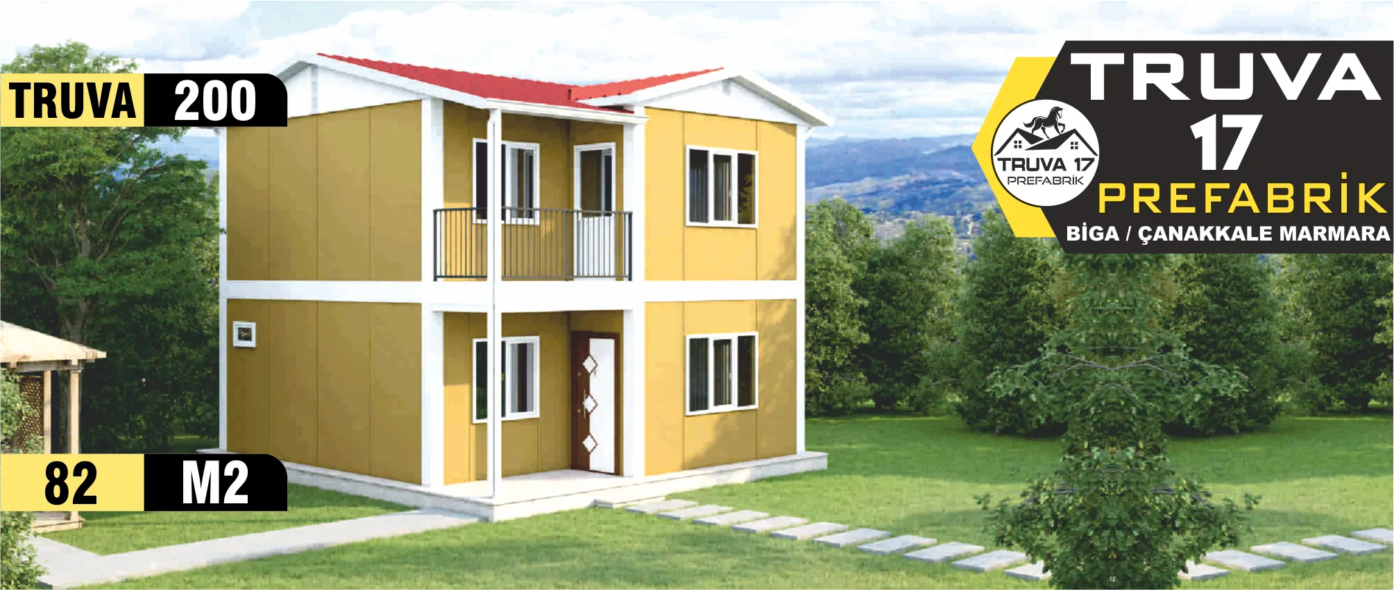 200 - 82m² İki Katlı Prefabrik Ev