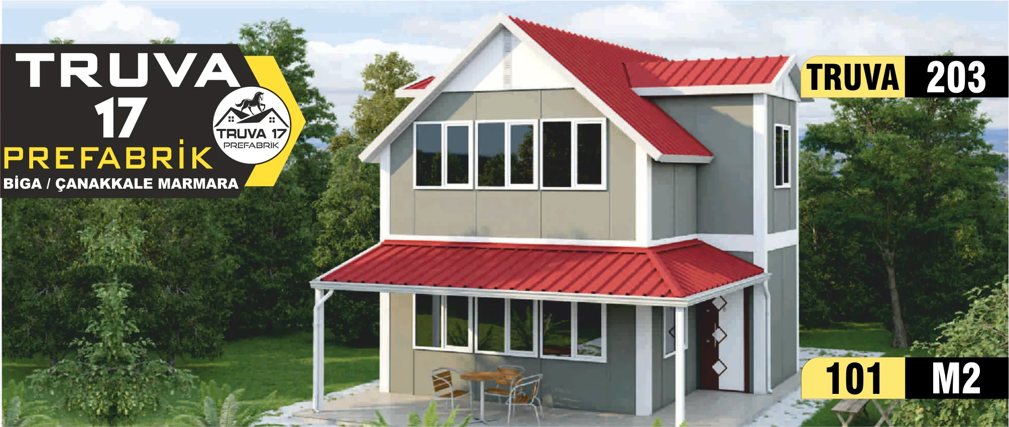 203 - 101m² İki Katlı Prefabrik Ev