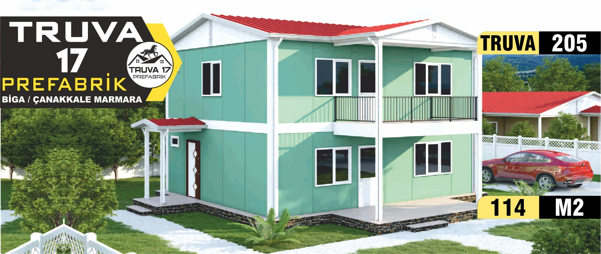 205 - 114m² İki Katlı Prefabrik Ev