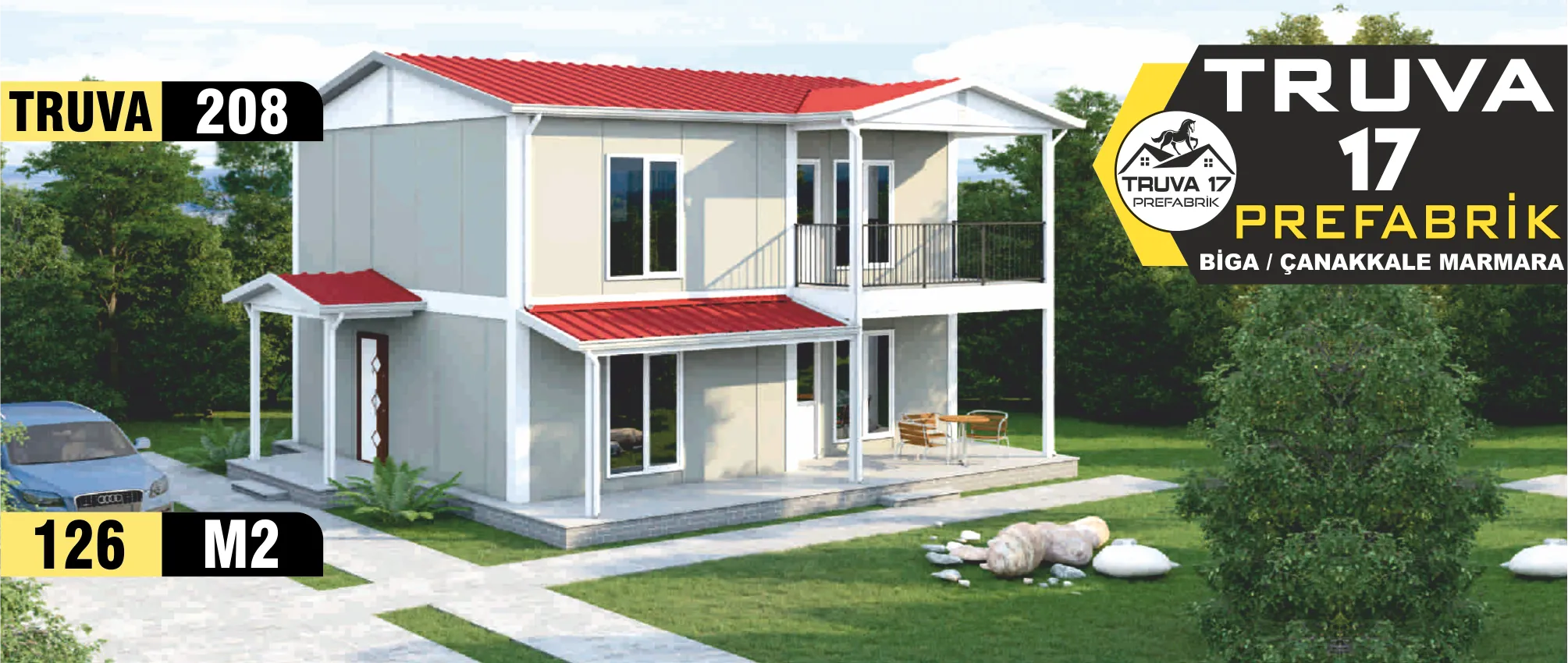 208 - 126m² İki Katlı Prefabrik Ev