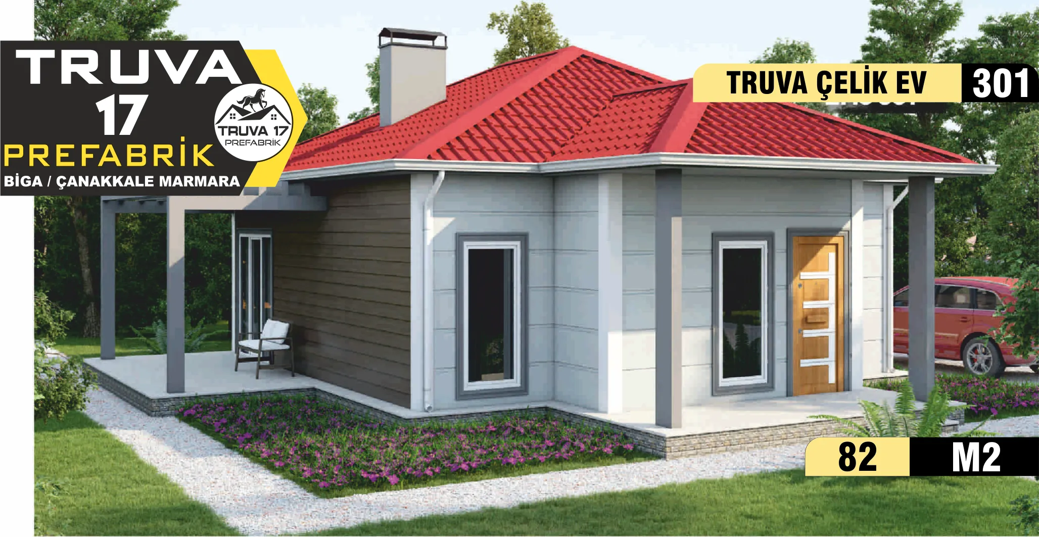 301- 82 m² Tek Katlı Çelik Ev