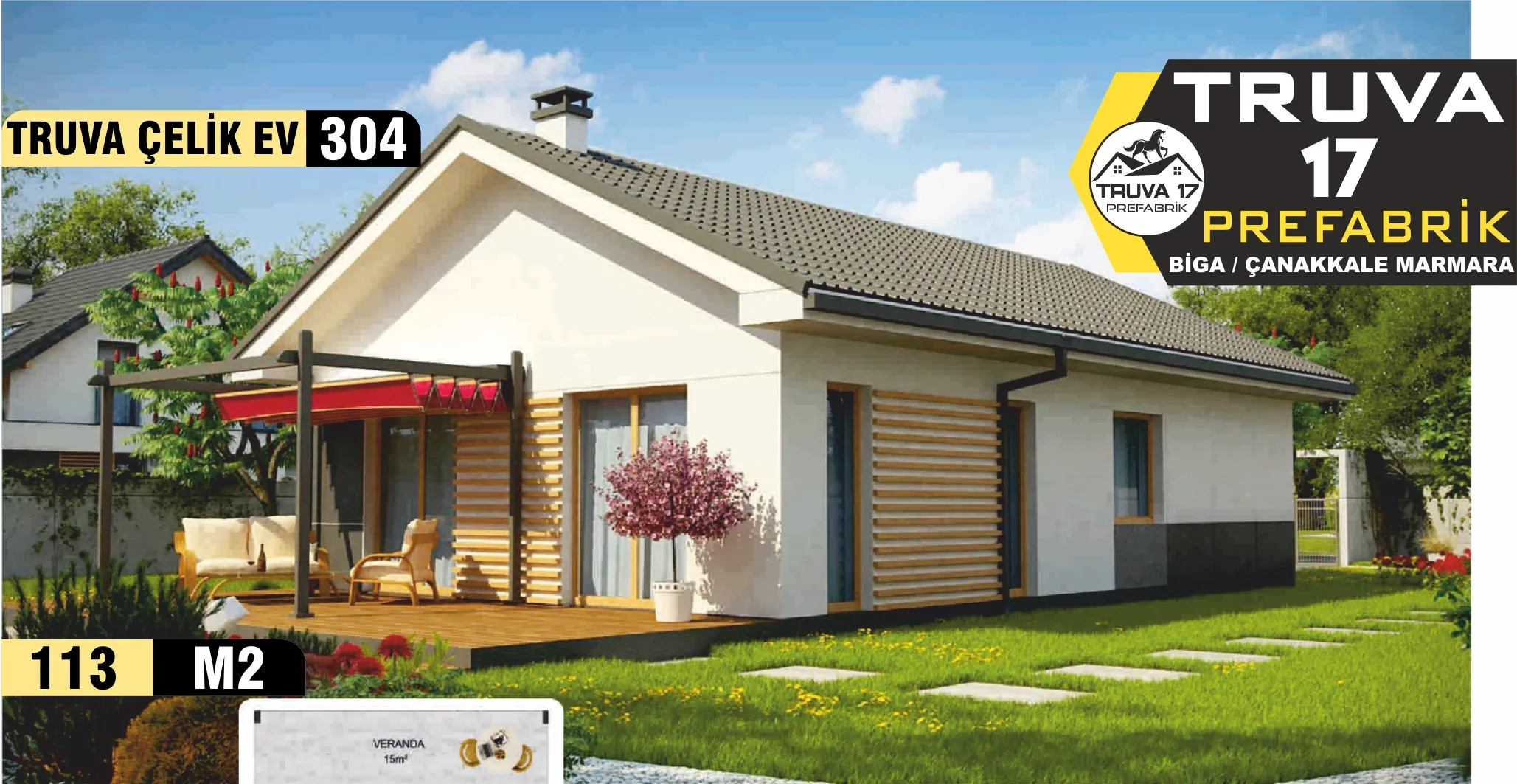 304- 118 m² Tek Katlı Çelik Ev