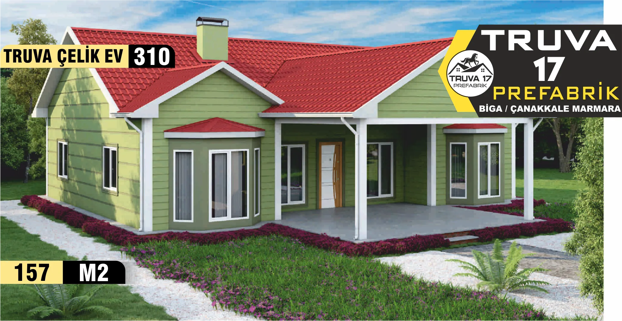 310- 168m² Tek Katlı Çelik Ev