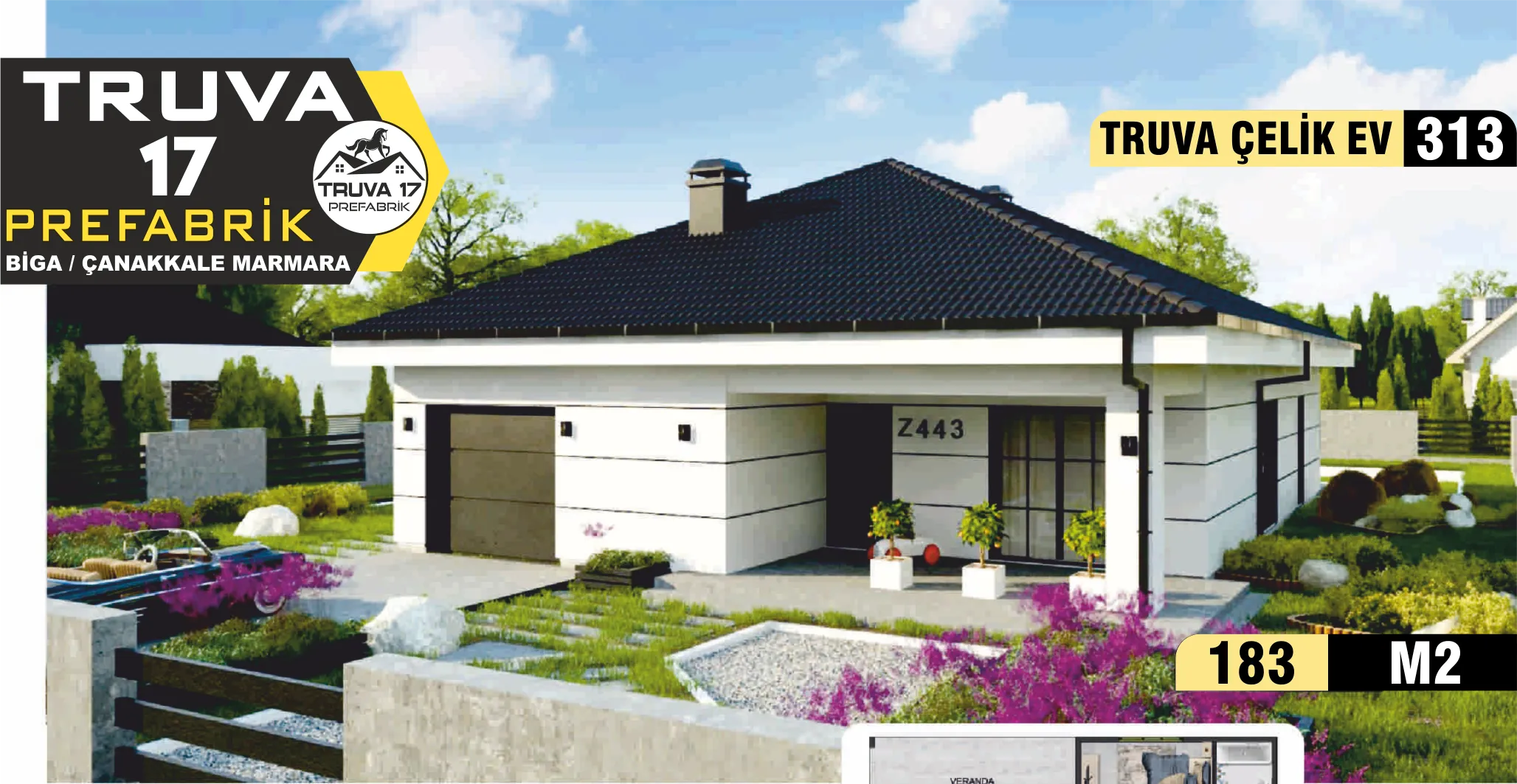 313- 194m² Tek Katlı Çelik Ev