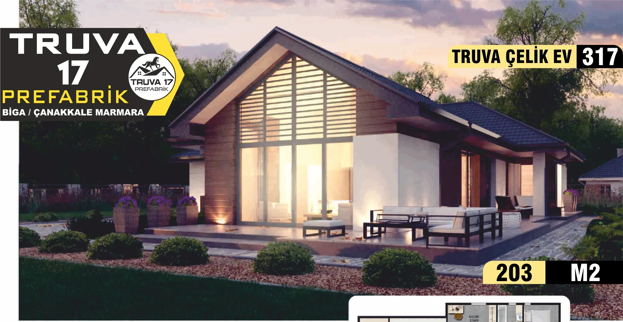 317- 205m² Tek Katlı Çelik Ev