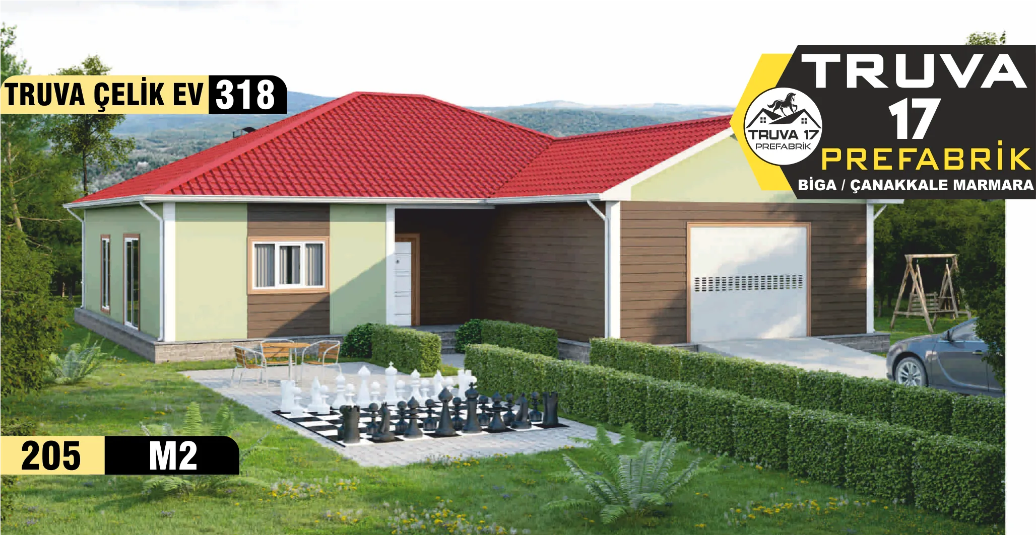 318- 214m² Tek Katlı Çelik Ev