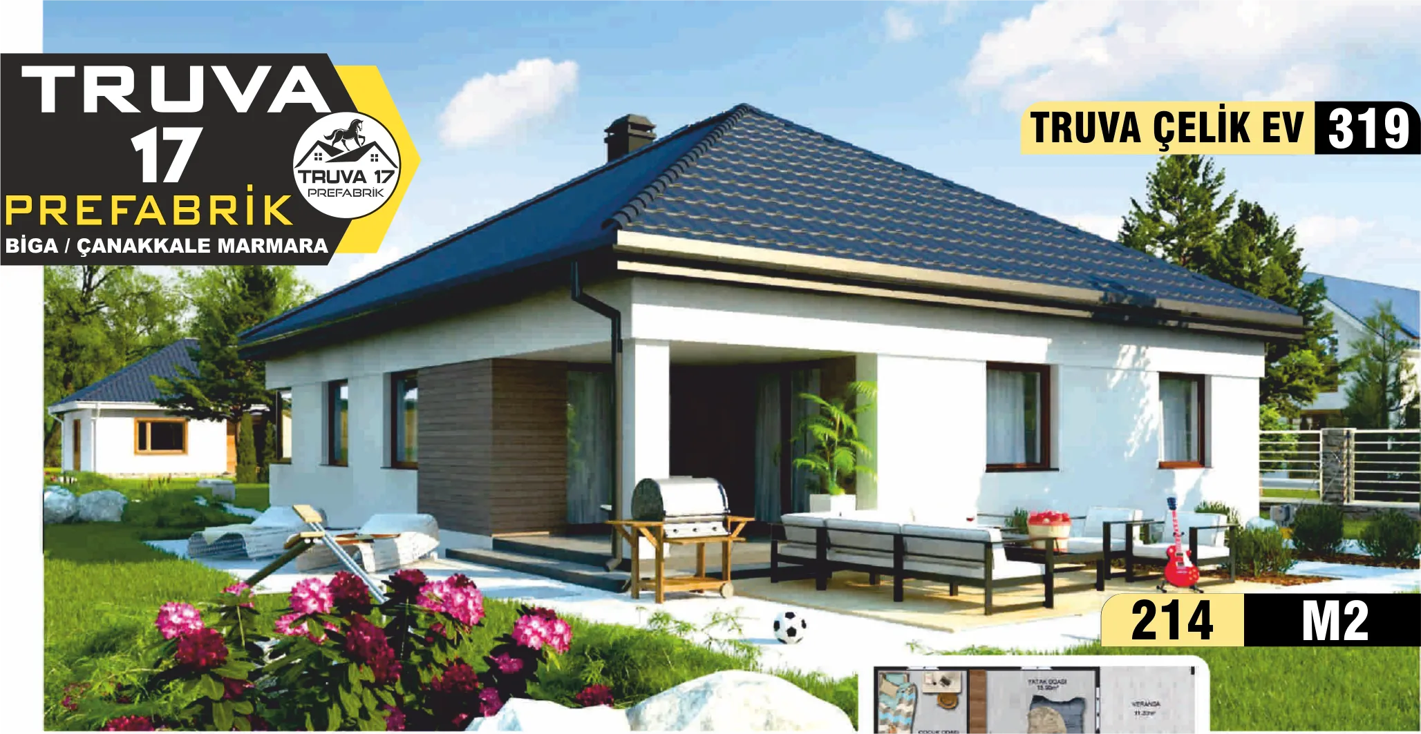 319- 214m² Tek Katlı Çelik Ev