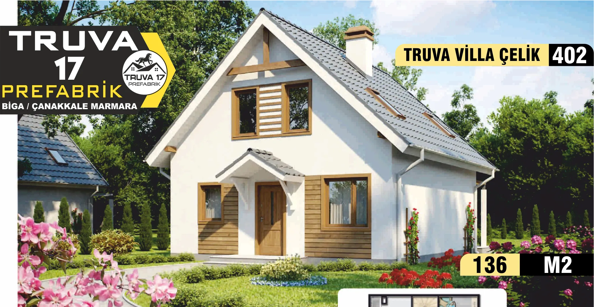 402 - 136m² İki Katlı Çelik Ev