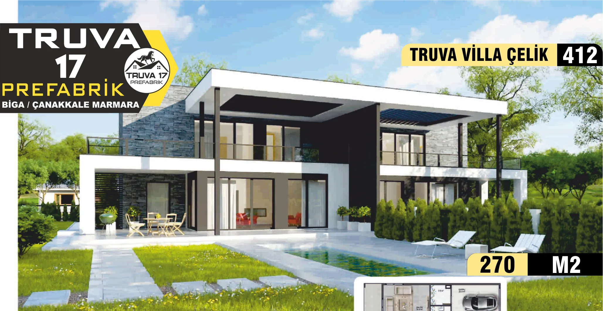412 - 270m² İki Katlı Çelik Ev
